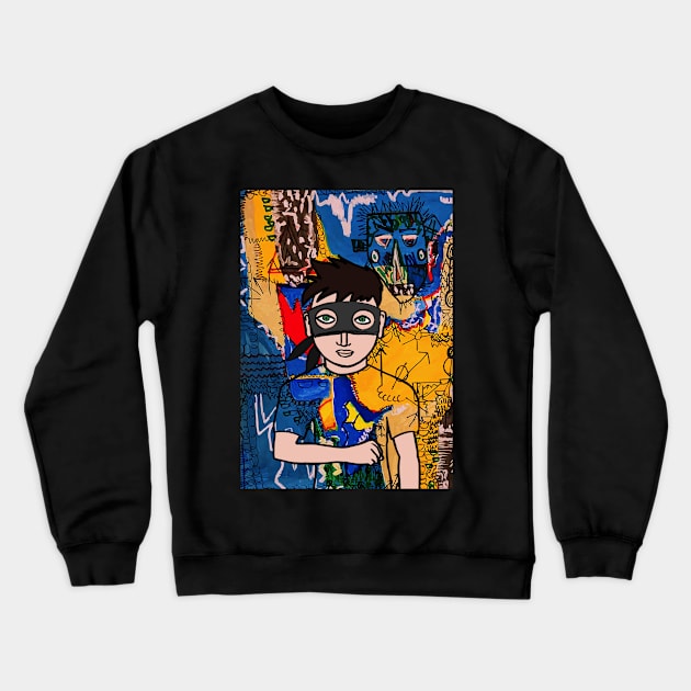 Immerse in NFT Character - MaleMask Street ArtGlyph with Basic Eyes on TeePublic Crewneck Sweatshirt by Hashed Art